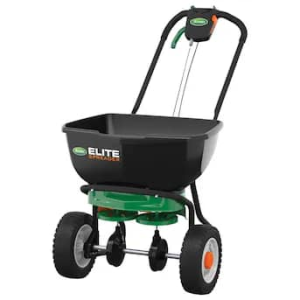 Scotts Elite Spreader Broadcast Spreader 80-lb Capacity Compatible with Ice Melt, Salt, Fertilizer, Seed